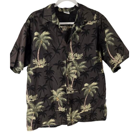Honolulu Surf Co All Over Print Palm Tree Button Down Shirt Mens Large Vacation - Picture 1 of 7